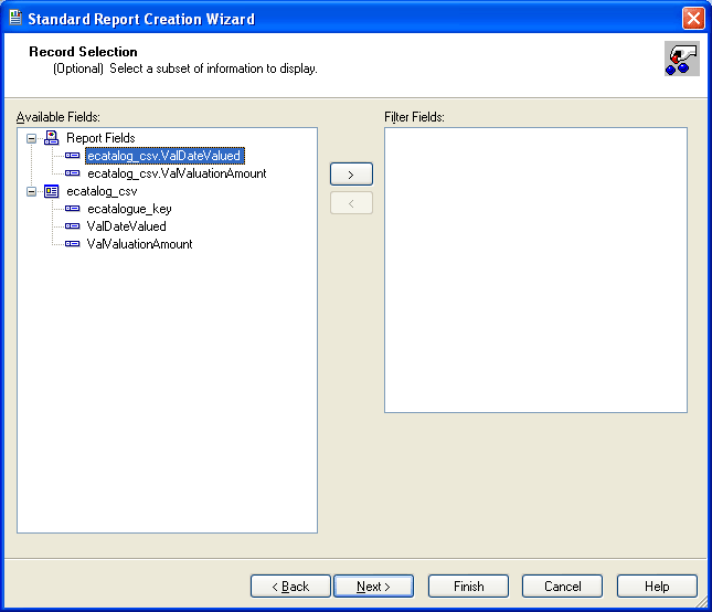 Record Selection Screen
